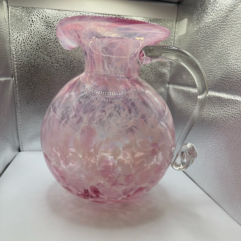Hand made pink glass jars